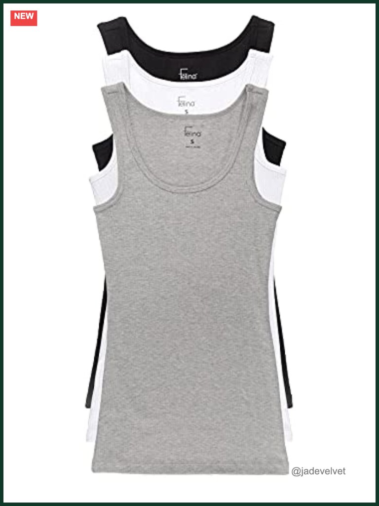 Women's Cotton Ribbed Tank Top Sleeveless Scoop Neck 3-Pack Yoga Casual